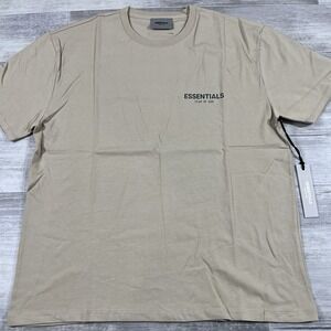 Authentic Fear of‎ God Essentials Logo SS Tee 'Linen' Men's XL 125SU212100F NWT